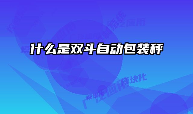 什么是雙斗自動包裝秤