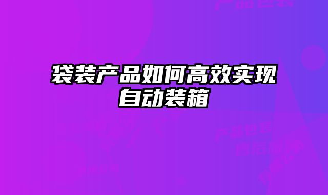 袋裝產(chǎn)品如何高效實現(xiàn)自動裝箱
