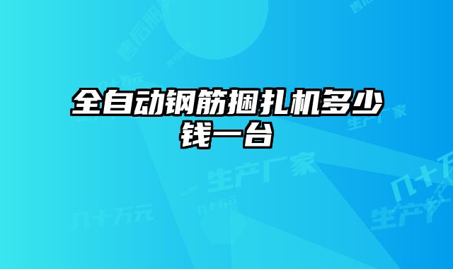 全自動(dòng)鋼筋捆扎機(jī)多少錢一臺(tái)